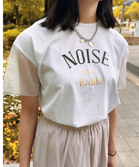 チュールスリーブロゴTシャツ・全3色(¥9,790)