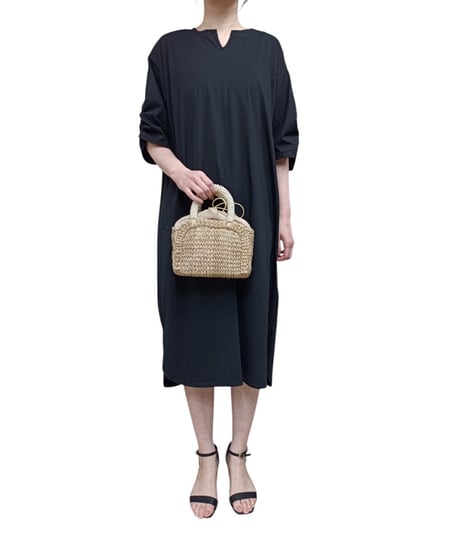ギャザースリーブカットソーワンピース・全3色(¥9,790)