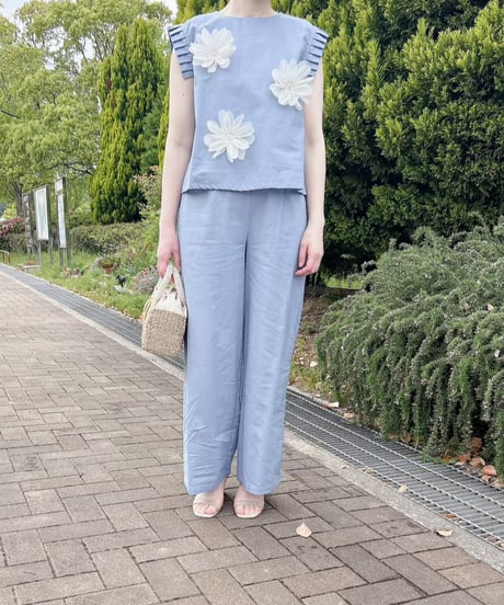 リネンタックセミワイドパンツ・全3色(￥9,790)