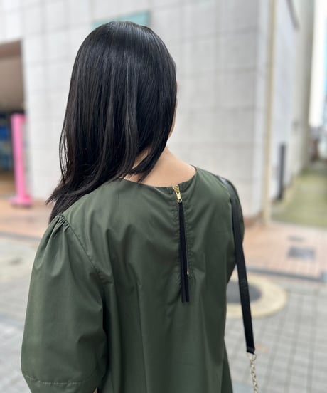 ランタン袖マーメイドワンピース・全3色(￥8,690）