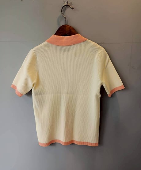 配色衿半袖リブニット・全3色(￥9,790)