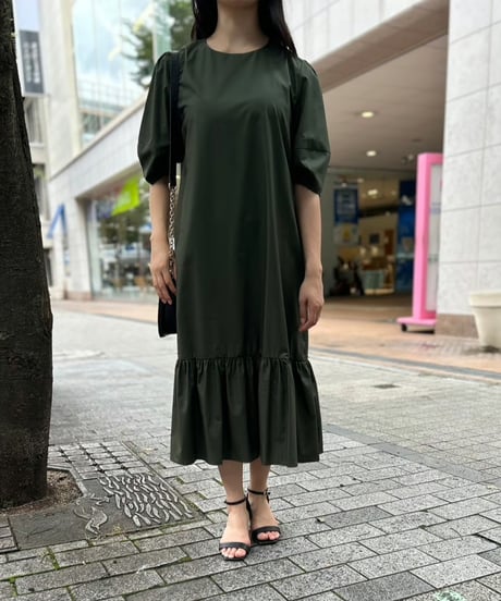 ランタン袖マーメイドワンピース・全3色(￥8,690）