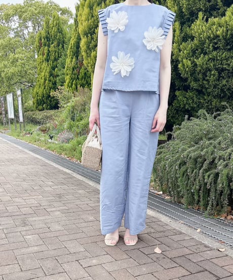 リネンタックセミワイドパンツ・全3色(￥9,790)