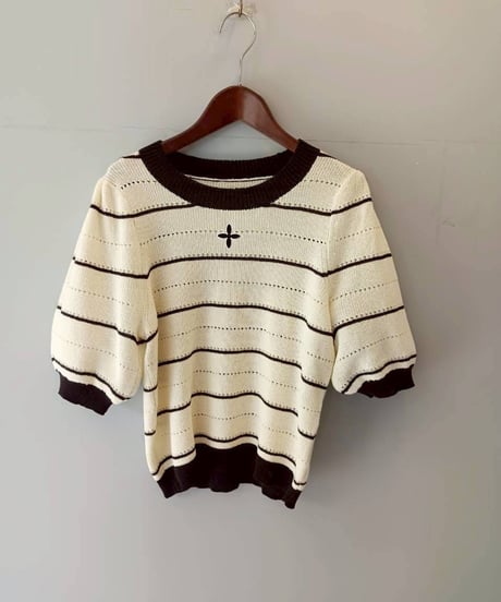 刺繍ポイントボーダーニット・全3色(￥8,690)