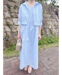 ストライプフードシャツ＋ワンピースアンサンブル・全3色(￥12,980)
