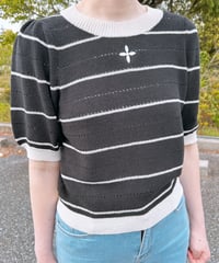 刺繍ポイントボーダーニット・全3色(￥8,690)