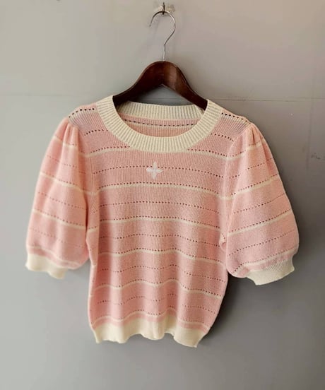刺繍ポイントボーダーニット・全3色(￥8,690)