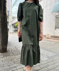 ランタン袖マーメイドワンピース・全3色(￥8,690）