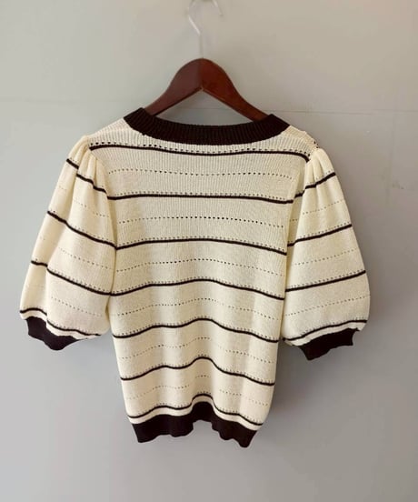 刺繍ポイントボーダーニット・全3色(￥8,690)