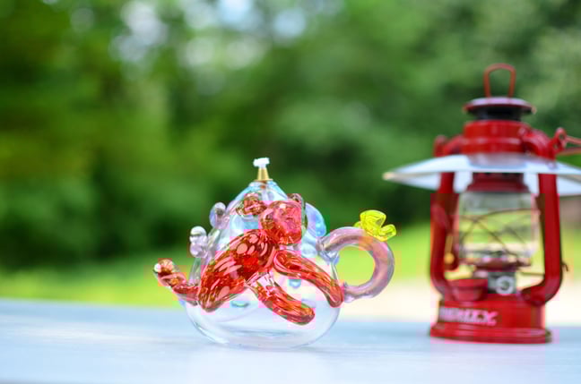 キッタヨーコ 【新品未使用】リスとチューリップのガラスオイルランプ