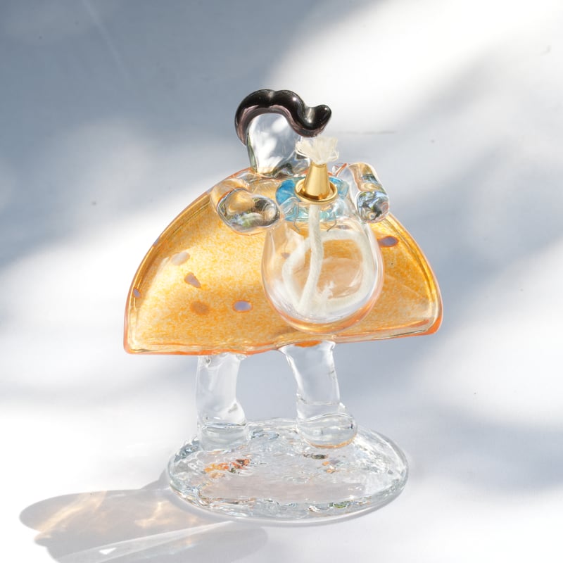 おんなのこのオイルランプ/オレンジ×水色 | キッタヨーコ