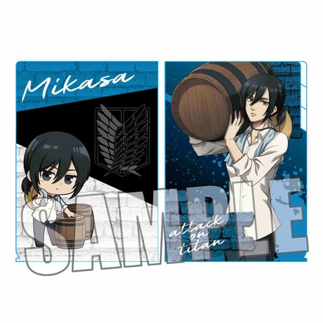 クリアファイル3ポケット 作業着ver. 進撃の巨人/ミカサ・アッカーマン