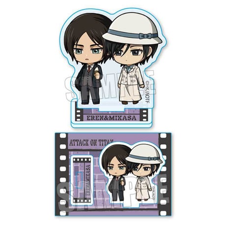 〈再販〉ぷちめもっ！ミニスタンド 進撃の巨人/エレン&ミカサ