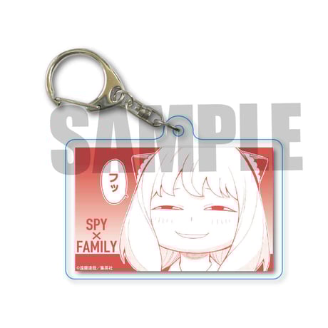 スクエアクリアキーホルダーSPY×FAMILY/アーニャ・フォージャー(赤)
