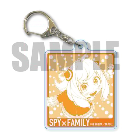 スクエアクリアキーホルダーSPY×FAMILY/アーニャ・フォージャー(オレンジ)