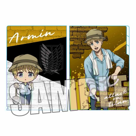 進撃の巨人　ミカサ作業着　クリアファイル　缶バッジセット 進撃の巨人 ミカサ作業着 クリアファイル 缶バッジセット