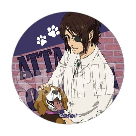 【グリッター缶バッジ付き(エレン・イェーガー)】トレーディング缶バッジ 進撃の巨人/犬といっしょver.
