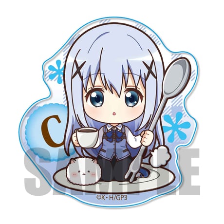 ごちきゃらアクリルバッジご注文はうさぎですか？ BLOOM/チノ_ABGR-02