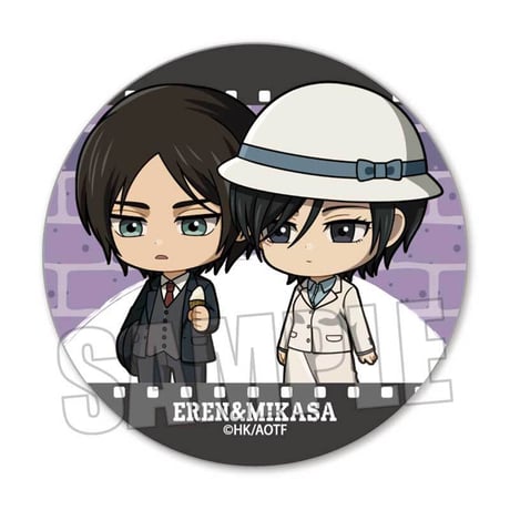 〈再販〉ぷちめもっ！缶バッジ 進撃の巨人/エレン&ミカサ