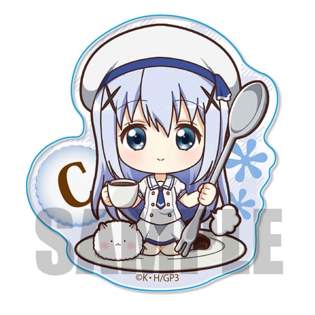 ごちきゃらアクリルバッジご注文はうさぎですか？ BLOOM/チノ(制服)_ABGR-06