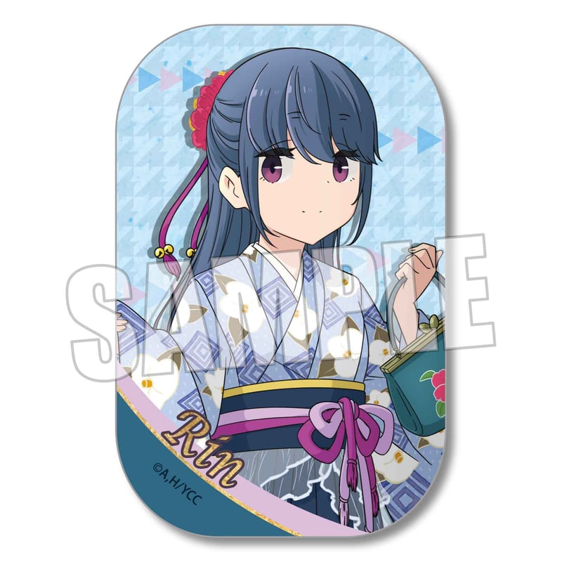 スクエア缶バッジ ゆるキャン△ SEASON2/志摩 リン 和服ver