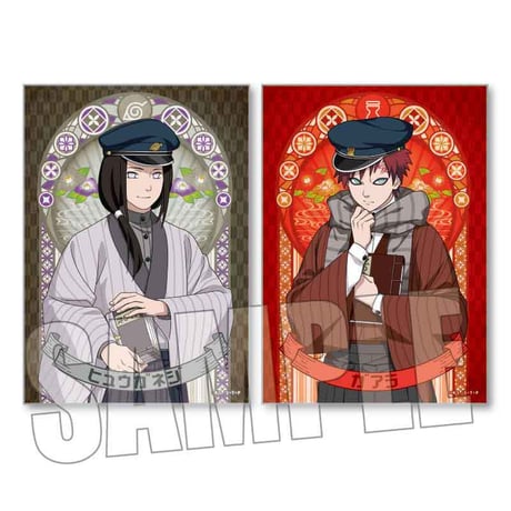 らくピタポスター NARUTO-ナルト- 疾風伝/日向ネジ&我愛羅 書生風ver.