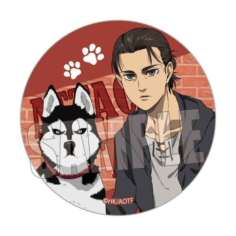 【グリッター缶バッジ付き(エレン・イェーガー)】トレーディング缶バッジ 進撃の巨人/犬といっしょver.