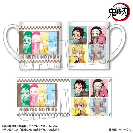 マグカップ アルファベットver. 「鬼滅の刃」 炭治郎＆禰豆子＆善逸＆伊之助