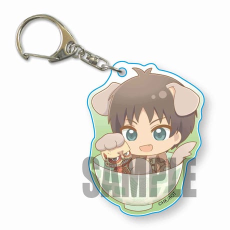 ＜再販＞わんこめしアクリルキーホルダー進撃の巨人 Season 3/エレン・イェーガー(ぬいぐるみ)_AKWS-03