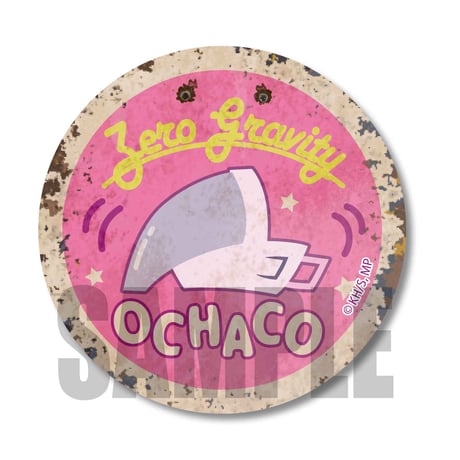 レトロ看板缶バッジ僕のヒーローアカデミア/麗日 お茶子_CBLH-03