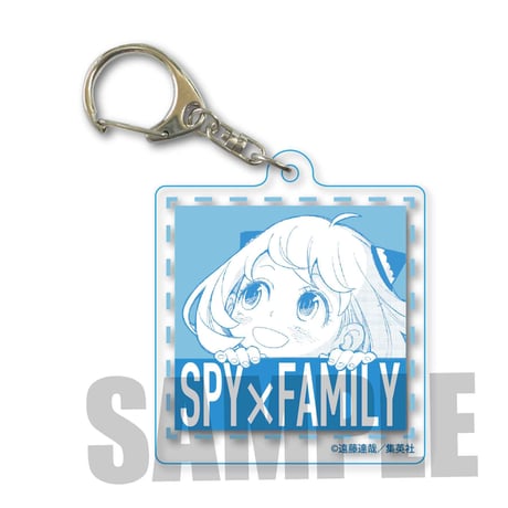 スクエアクリアキーホルダーSPY×FAMILY/アーニャ・フォージャー(水色)