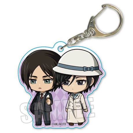 〈再販〉ぷちめもっ！アクリルキーホルダー 進撃の巨人/エレン&ミカサ