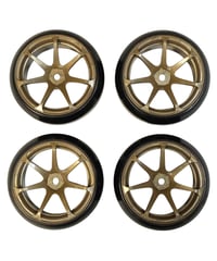 【HD-091BR】ホイールはめ込み済み　引っ張りドリフトタイヤ（AVS MODEL T7ホイル オフセット1 ブロンズ）