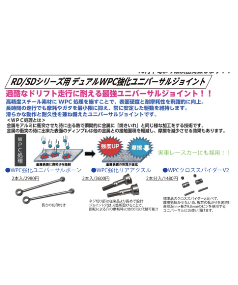 RD/SDシリーズ用 デュアルWPC強化ユニバーサルジョイント | TOPLINE