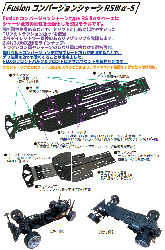 Fusion コンバージョンシャーシ RSⅢ α-S | TOPLINE