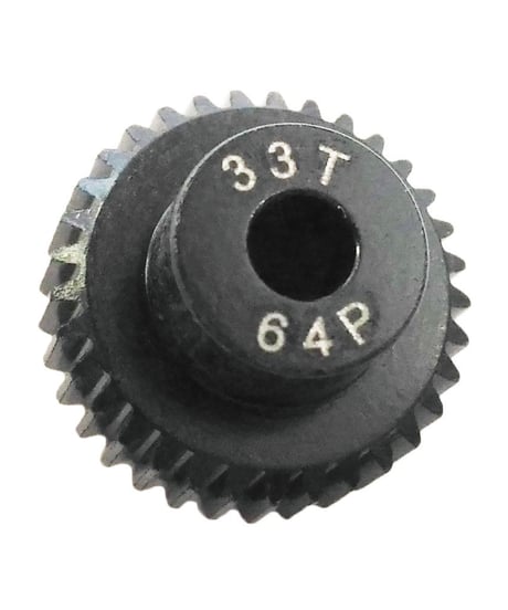 【IP-6433B】7075 ハードコートピニオンギヤ ブラック 64ピッチ 33T