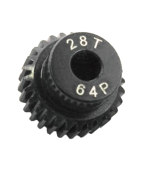 【IP-6428B】7075 ハードコートピニオンギヤ ブラック 64ピッチ 28T