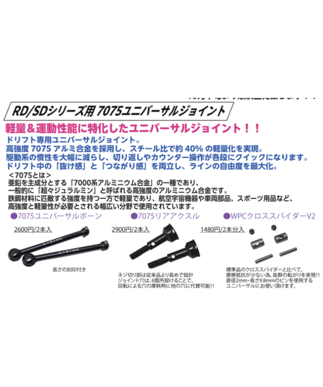 RD/SDシリーズ用 7075ユニバーサルジョイント