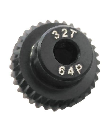 【IP-6432B】7075 ハードコートピニオンギヤ ブラック 64ピッチ 32T