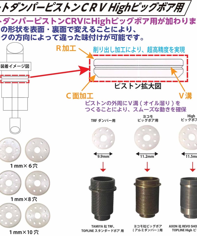 DP-3110】スマートダンパーピストン CRV（Highビッグボアダンパー用） 10穴 |...