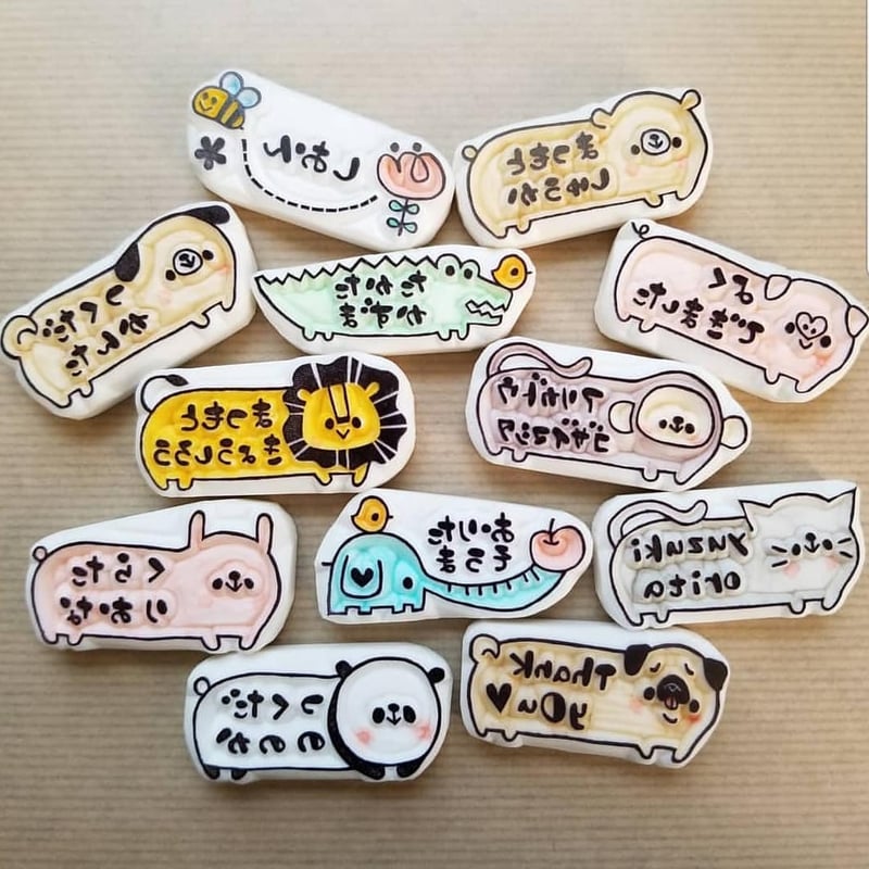 BOX入り＊おなまえはんこ3点セット＊消しゴムはんこ | お絵かき
