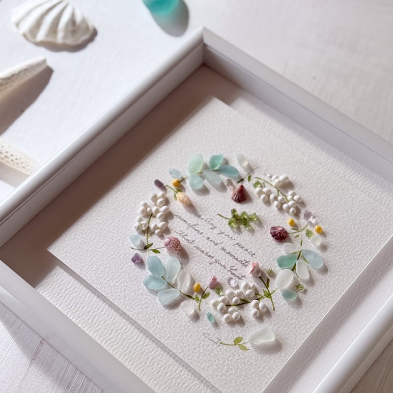 受注製作】ガラスとシェルのリース | UMI no OTO