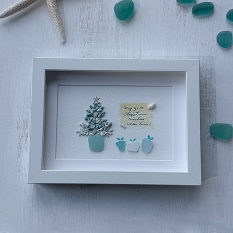 シーグラスで作った12ヶ月「わくわく素敵な一年間」2Lサイズ　シーグラスアート シーグラスで作った12ヶ月「わくわく素敵な一年間」2Lサイズ