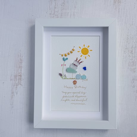 シーグラスアート　seaglass 天然石art ✴︎ 星降る森の湖畔の家 シーグラス | STORES