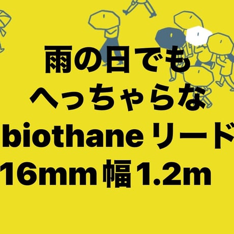 BIOTHANEリード：ノーマルリード1.2mと２ｍ：幅16ｍｍ：手持ちハンドルあり：全11色