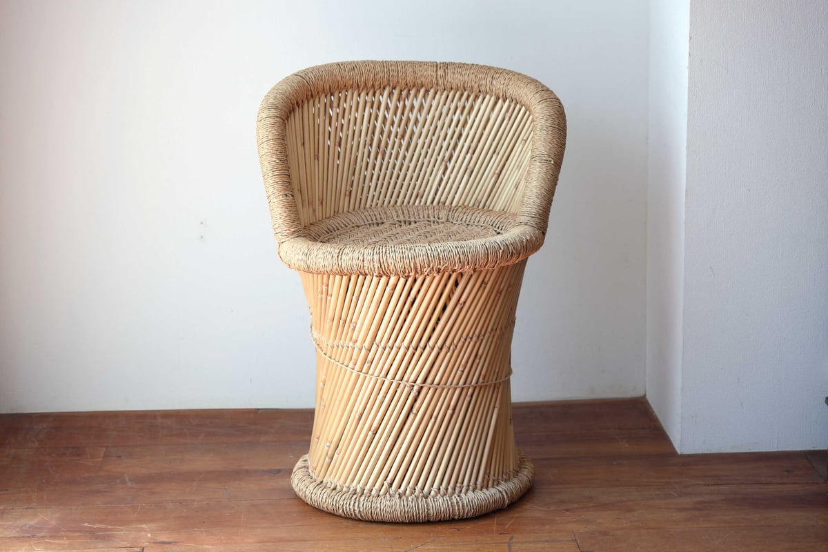 インド　飾り　背もたれ付き　縄編み　座面椅 fit=scale-down,w=1200