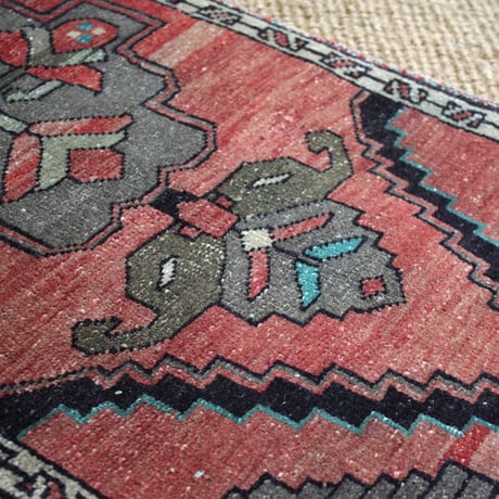 トルコラグ手織り絨毯ヤスティック ヴィンテージ トルコラグ 手織り絨毯ヤスティック ヴィンテージ50cmx105cm❣️sale