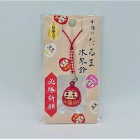 H2O-008_幸せのダルマ水琴鈴根付け（必勝祈願/赤）