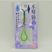 H2O-020_水琴鈴雫型根付け（グリーン）