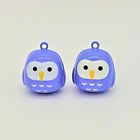sH2O-010_幸せのフクロウ水琴鈴パーツ 2個セット（魔除け/薄紫）